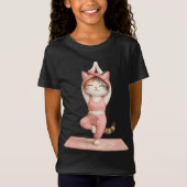 T-shirt chat yoga mignon (Devant)