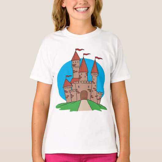 T-shirt Château avec drapeaux (Devant)