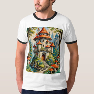 T-shirt Château de champignon de conte de fée en gros