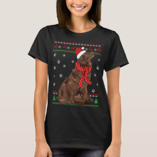 T-shirt Chateau de Noël moche de chien de Terre-Neuve Père