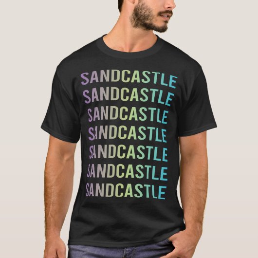 T-shirt Château de sable bleu violet (Devant)