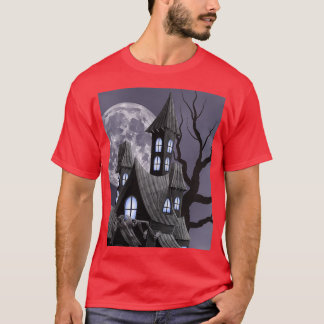 T-shirt Château halloween design effrayant