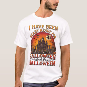 T-shirt Château Hanté Halloween Sorcière Citrouille Prêt E