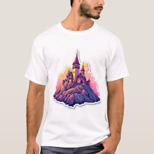 T-shirt Château sur le sommet de la montagne