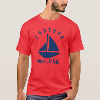 T-shirt Chatham Massachusetts Voilier Marine Bleu Te