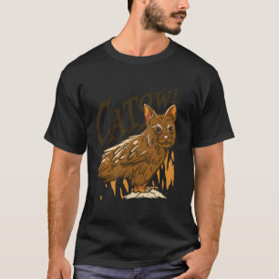 T-shirt ChatHibou Hibou Bel Oiseau Chat Drôle