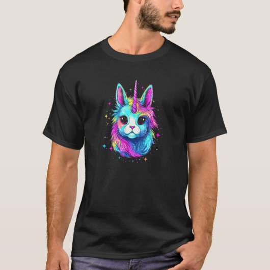 T-shirt Chatlicorne Mignon - Chat Licorne (Devant)