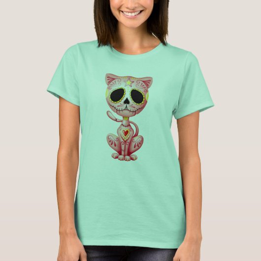 T-shirt Chaton à sucre Zombie rose (Devant)