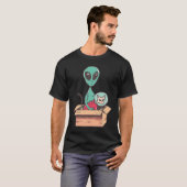 T-shirt Chaton Alien Carton Cosmonaute Espace (Devant entier)