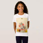 T-Shirt Chaton au ruban rouge (Devant entier)
