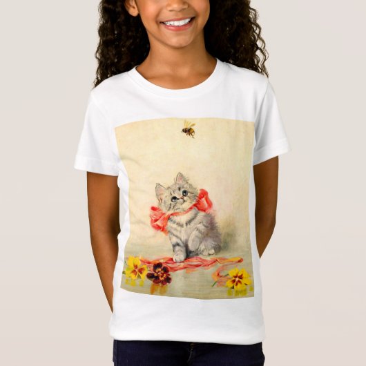 T-Shirt Chaton au ruban rouge (Devant)