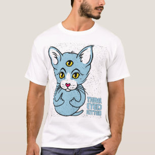 T-shirt Chaton aux trois yeux, drôle, grossier, art grunge