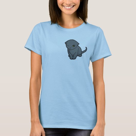 T-shirt Chaton bleu russe (Devant)