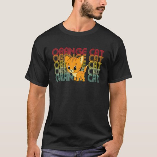 T-shirt Chaton chat orange Mignon Kitty Chat (Devant)