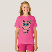 T-shirt Chaton Chibi Rose (Devant entier)