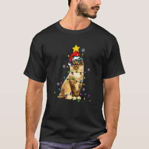 T-shirt Chaton de chat Birman de Noël avec Père Noël
