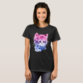 T-shirt Chaton de fierté bisexuelle (Devant entier)