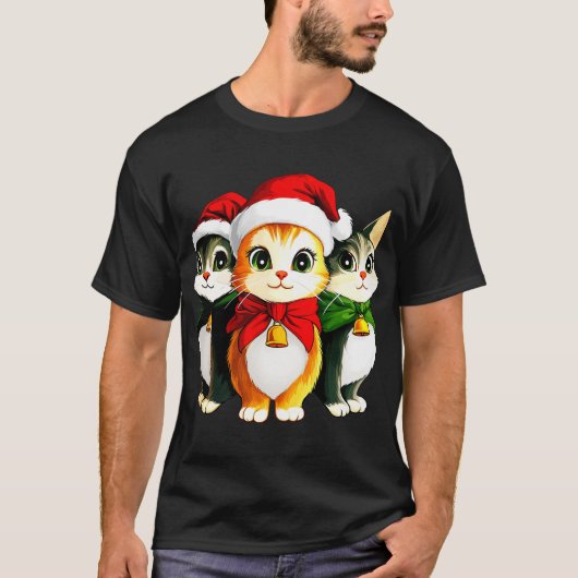 T-Shirt chaton de Noël (Devant)
