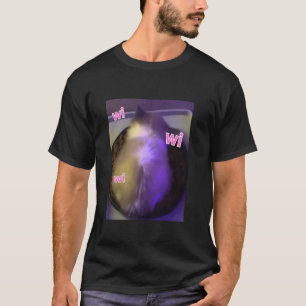 T-shirt Chaton drôle wi wi wi mangeant mème humour gen z