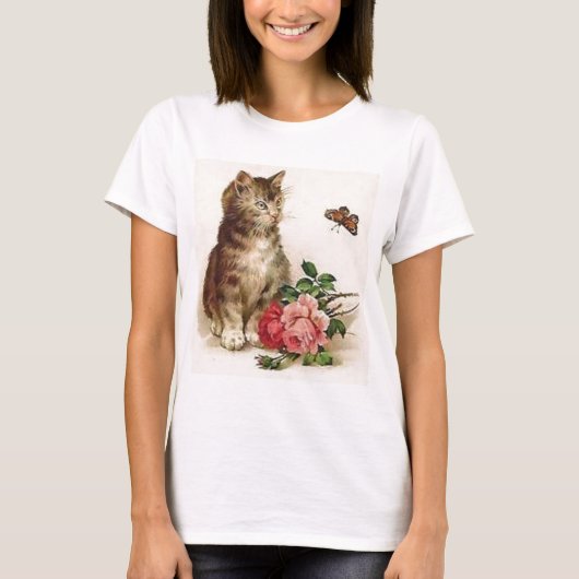 T-shirt Chaton et papillon (Devant)