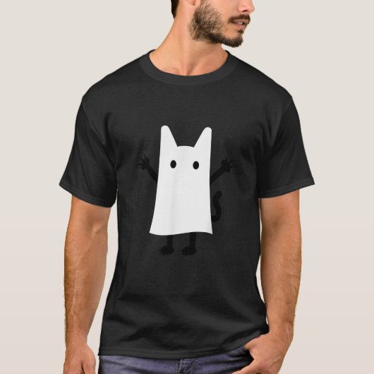 T-shirt Chaton fantôme d'Halloween (Devant)
