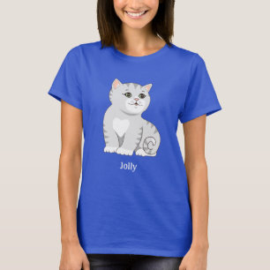 T-shirt chaton gris argenté mignon