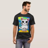 T-shirt Chaton Kitty Psychedelique Dans Le Style Chat 3 (Devant entier)