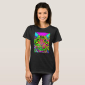 T-shirt Chaton Kitty Psychedelique Dans Le Style De Chat 1 (Devant entier)