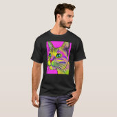T-shirt Chaton Kitty Psychedelique Dans Le Style De Chat 2 (Devant entier)
