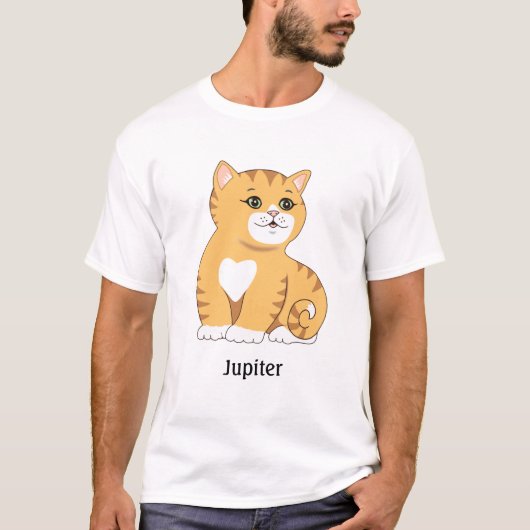 T-shirt chaton marron orange mignon (Devant)