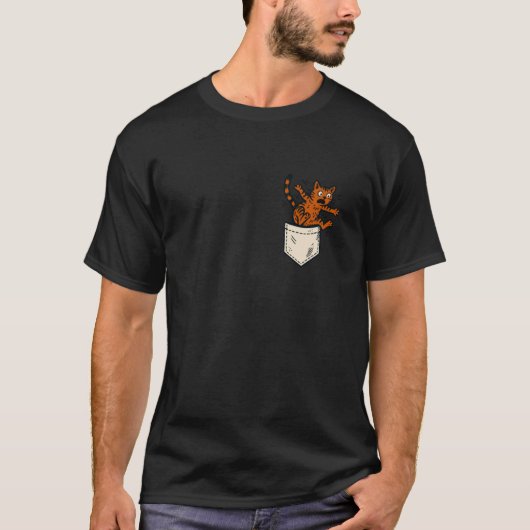 T-shirt Chaton mignon de poche drôle (Devant)