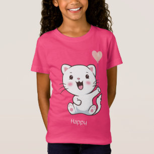 T-shirt chaton mignon et ballon en forme de cœur