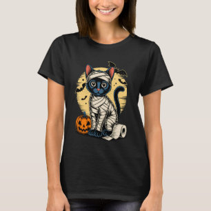 T-shirt Chaton Momie Chat Noir Épouvantable Hommes Femmes