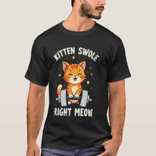 T-shirt Chaton Musclé Tout De Suite Chat Haltérophile Drôl