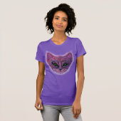 T-shirt Chaton pourpre cosmique (Devant entier)