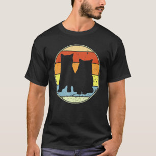 T-shirt Chaton Rétro Silhouette de Chat Animal Vintage 70