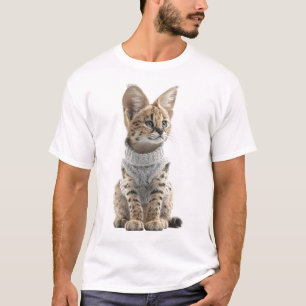 T-shirt Chaton Serval Adorable en Pull Tricoté