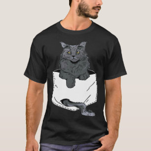 T-shirt Chaton siamois mignon de poche chat