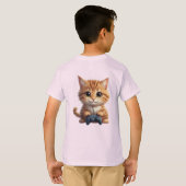 T-shirt Chaton tenant une manette de jeu Joueur de chat (Dos entier)