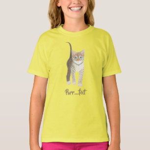 T-shirt Chaton tigré jaune
