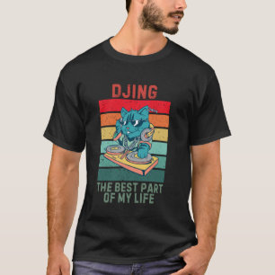T-shirt Chaton Vintage Faisant Du Djing La Meilleure Parti
