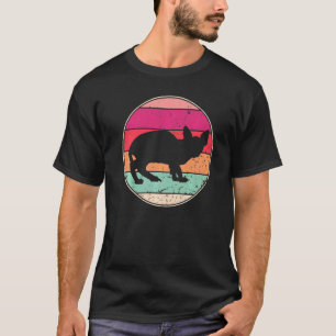 T-shirt Chaton Vintage Silhouette Animal Chat Rétro 60s 70