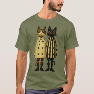 T-shirt Chatons à la Mode – Chat Excentrique en Manteaux e