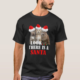 T-shirt Chatons Avec Chapeaux Santa Tee Drôle Noël Chat Me