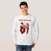 T-shirt Chatons de Noël dans les bas (Devant entier)