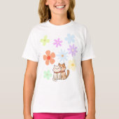 T-shirt Chatons et fleurs (Devant)