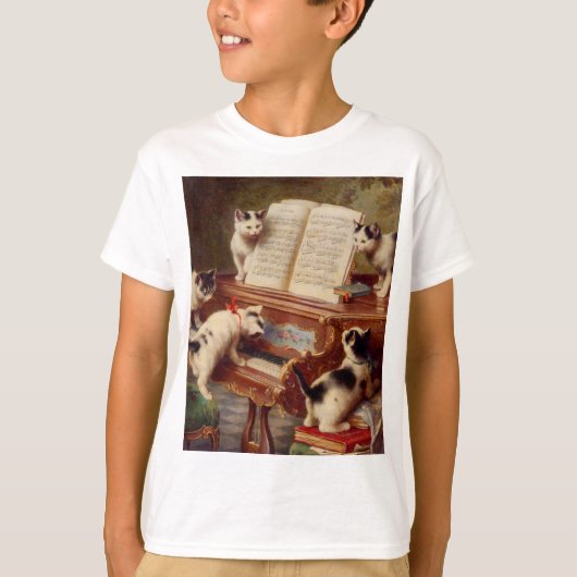 T-shirt Chatons et piano (Devant)