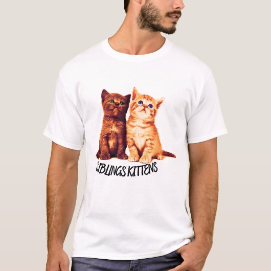 T-shirt Chatons frères et soeurs, deux chats mignons (Devant)