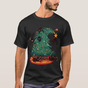 T-shirt Chatons jouant dans l'arbre de Noël