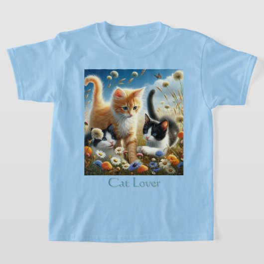 T-shirt Chatons Jouer dans Amoureux des chats de jardin (Poser)